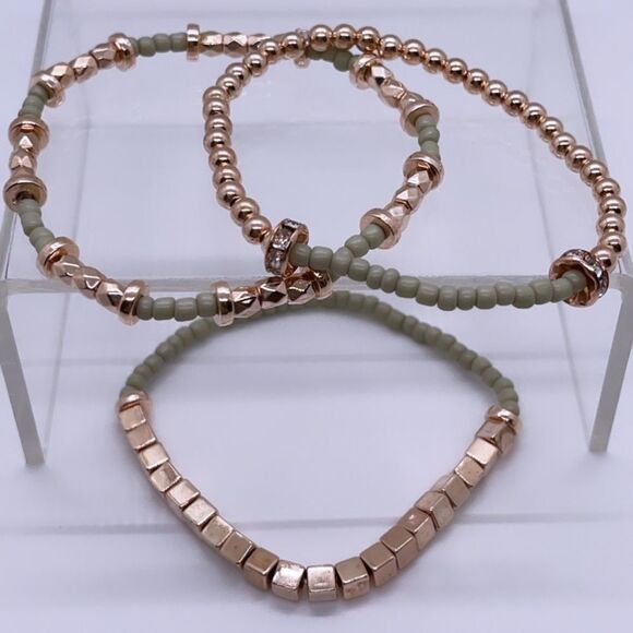 Wool + Pepper Co. Rose Gold Slate Bracelet Stack - Picture 5 of 5